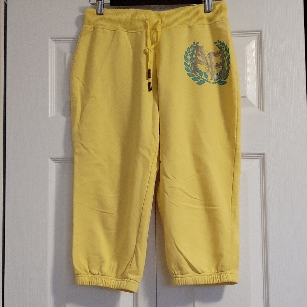 Apple Bottoms Vibrant Yellow Capris with Green Logo